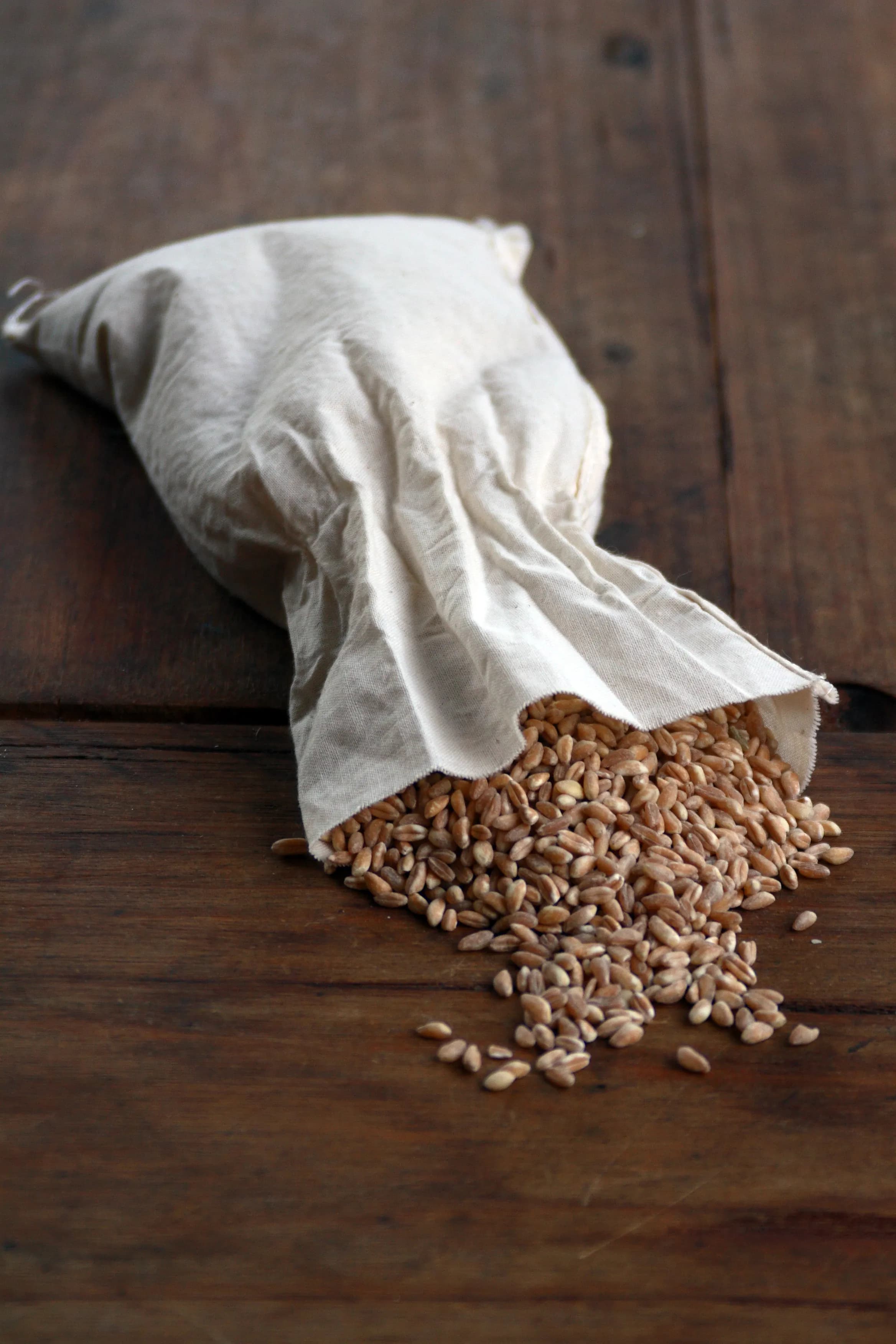 Rice grains spilling from an open sack